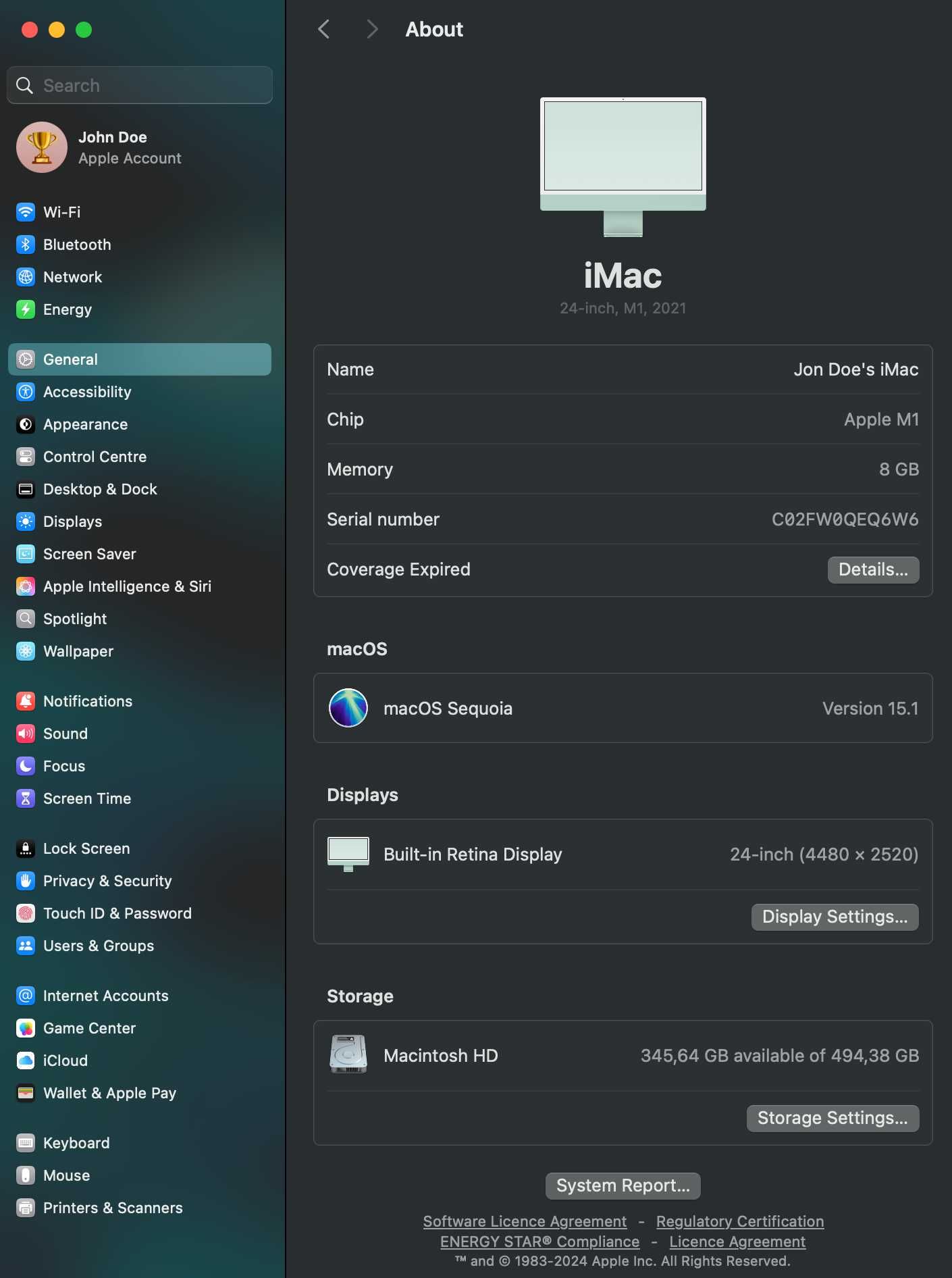 iMac 24 Retina 4.5K | M1 чип с 8 ядрен GPU | 512GB - Зелен - Като НОВ!