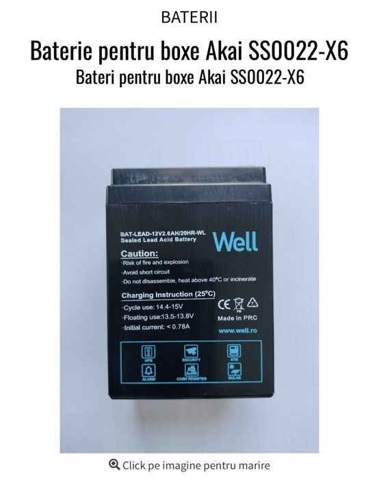 Baterii pentru boxe Akai