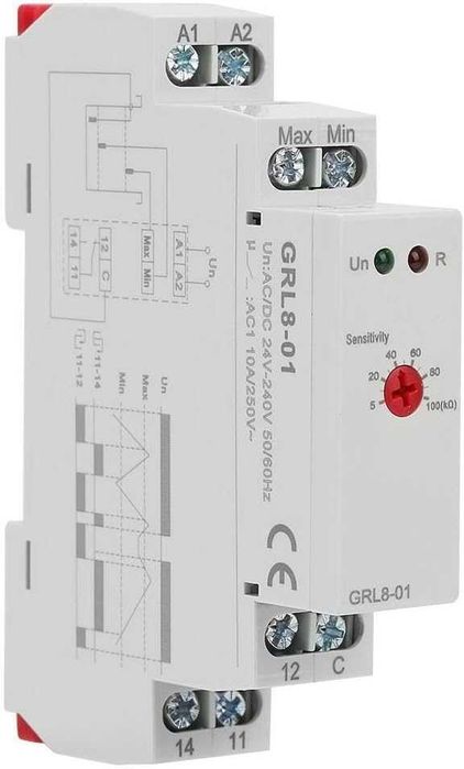 Реле за ниво на течности GEYA GRL8-01, реле ниво, 10A, DIN монтаж