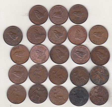 Anglia - lot 23 de monede fathing 1917-1951 - ani diferiti