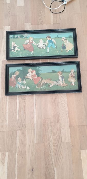 Set pereche tablouri litografii vintage colectie Anglia 1920