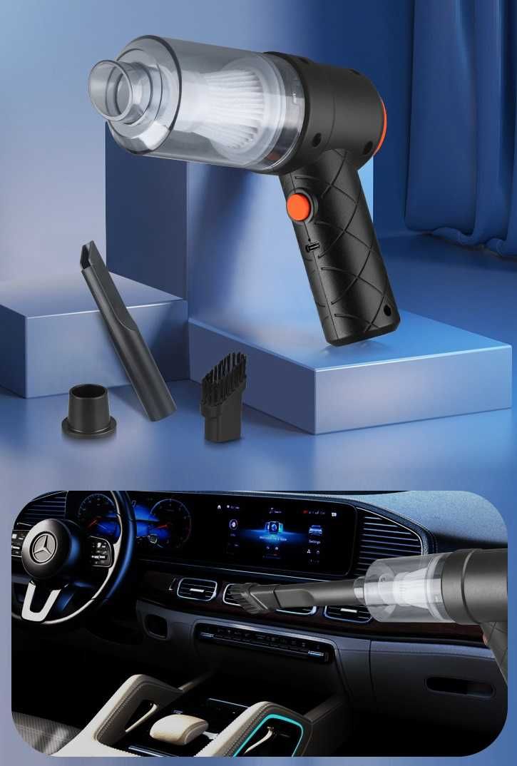 Aspirator Portabil Auto 2in1 120W Acumulator USB-C Functie de Suflare