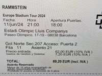 Билет за Rammstein Барселона - 11.06.2024 г.
