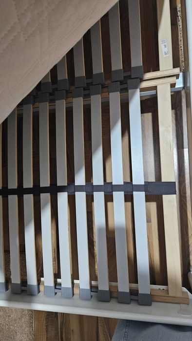 Pat IKEA NESTTUN, alb, 140X200 cu somiera si saltea DORMEO