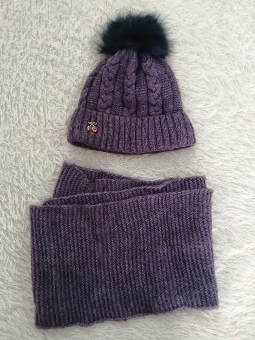 Продам зимнюю шапку на флисе+шарф (хомут)/зимние сапоги детские 33 раз