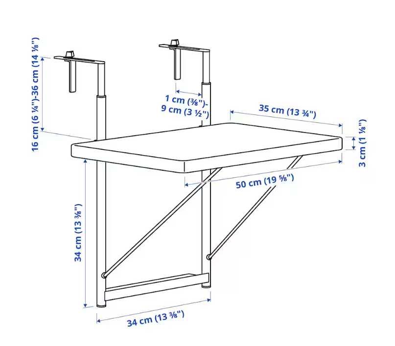 Masă pentru balcon Ikea Torparo