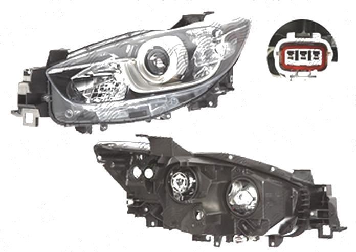 Far Mazda Cx-5 (Ke), 03.2012-, fata, stanga/dreapta, versiune europeana, cu daytime running light; H11+H15+PY21W+W5W; electric; fara motoras, TYC
