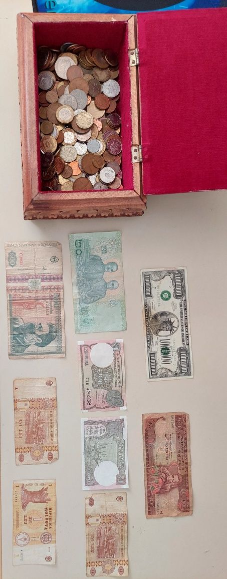 Bancnote vechi/colecție + monede vechii/colecție (preț foarte bun)