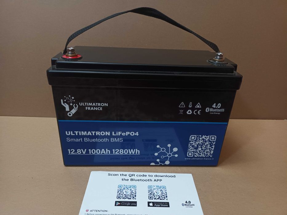 2 acumulatori noi LiFePO4 12.8 V 100Ah 1280Wh Ultimatron, Bluetooth
