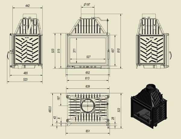 REDUCERE Semineu Fontă / Focar Seminee 18 kw - 150 kg