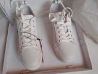 Pantofi Piele adidas Calvin Klein, albi, noi, la cutie, marime 40