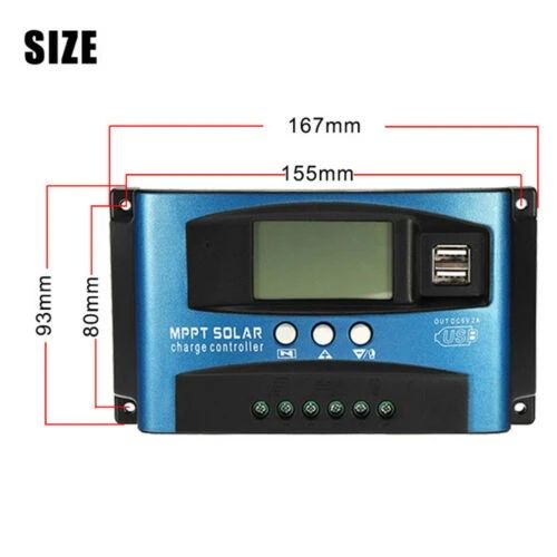 Controler pentru panou solar MPPT, 12/24 V, 100 A