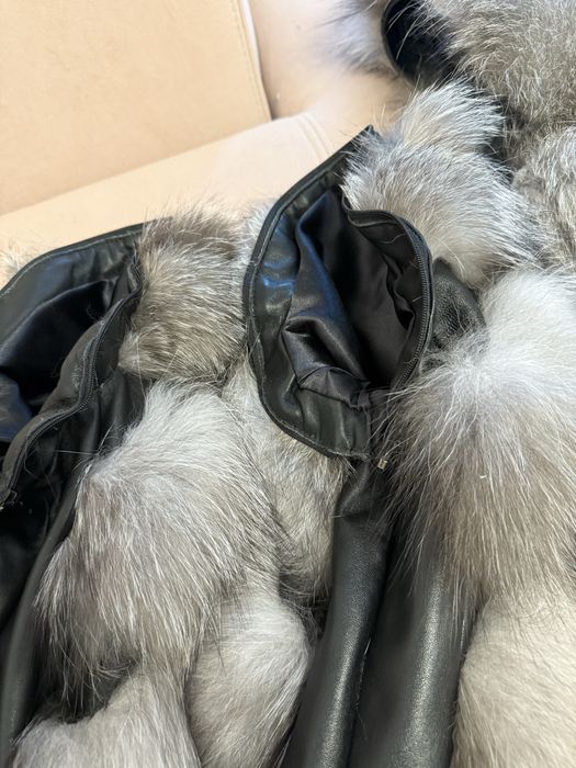 Haina blana naturala vulpe gri, inca in garantie-Carolina Design