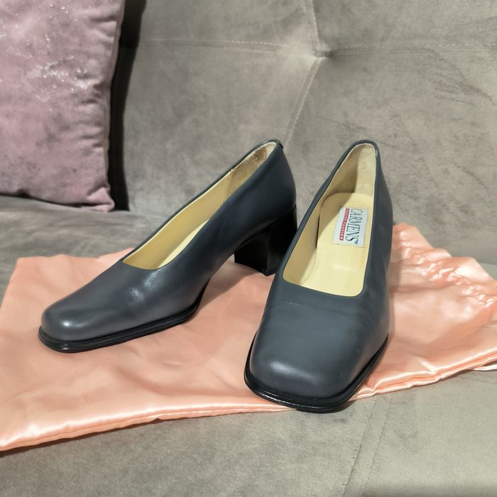 Pantofi dama cu toc gros din piele Carmens, 37