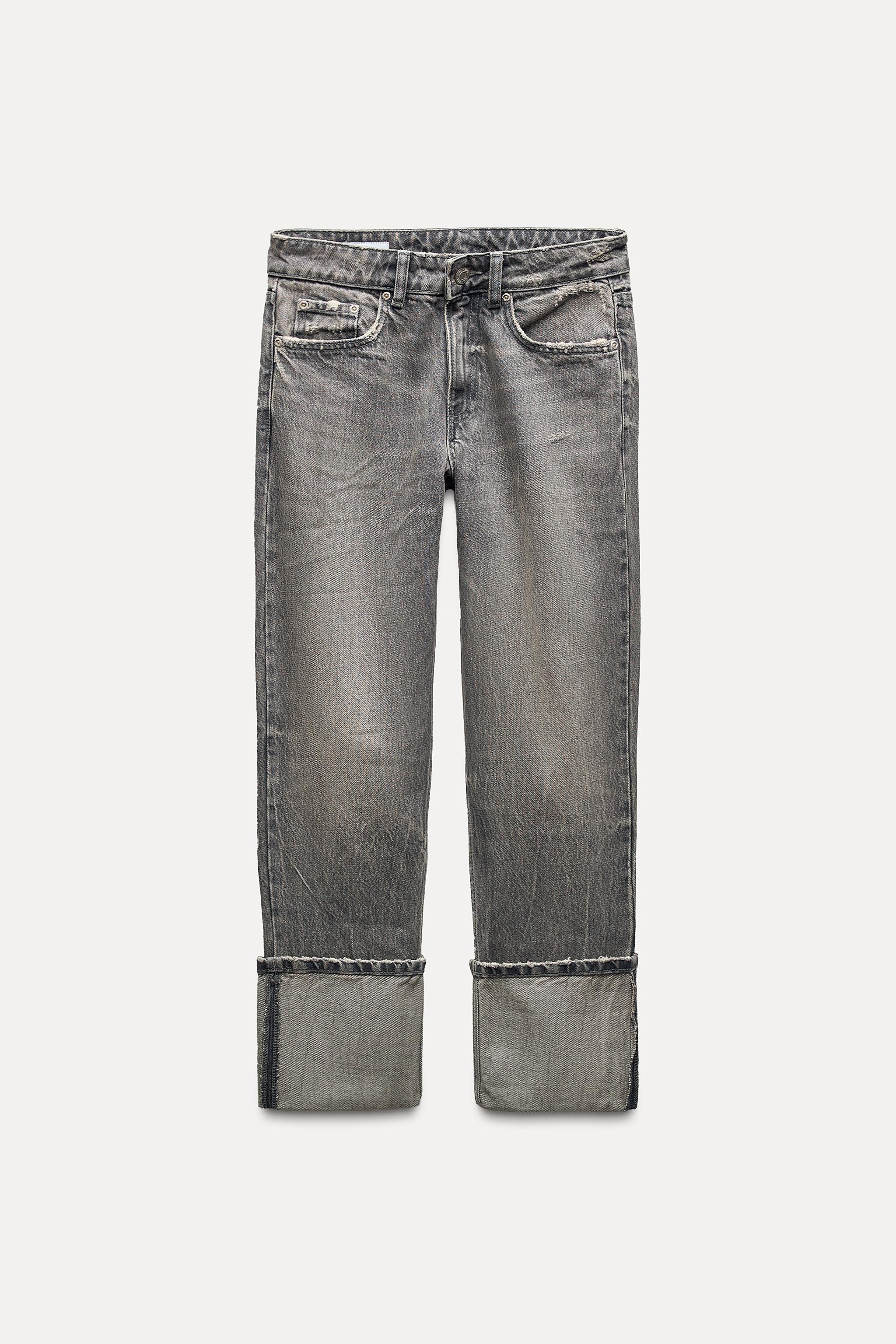 Дънки ZARA, цвят сиво, номер 40