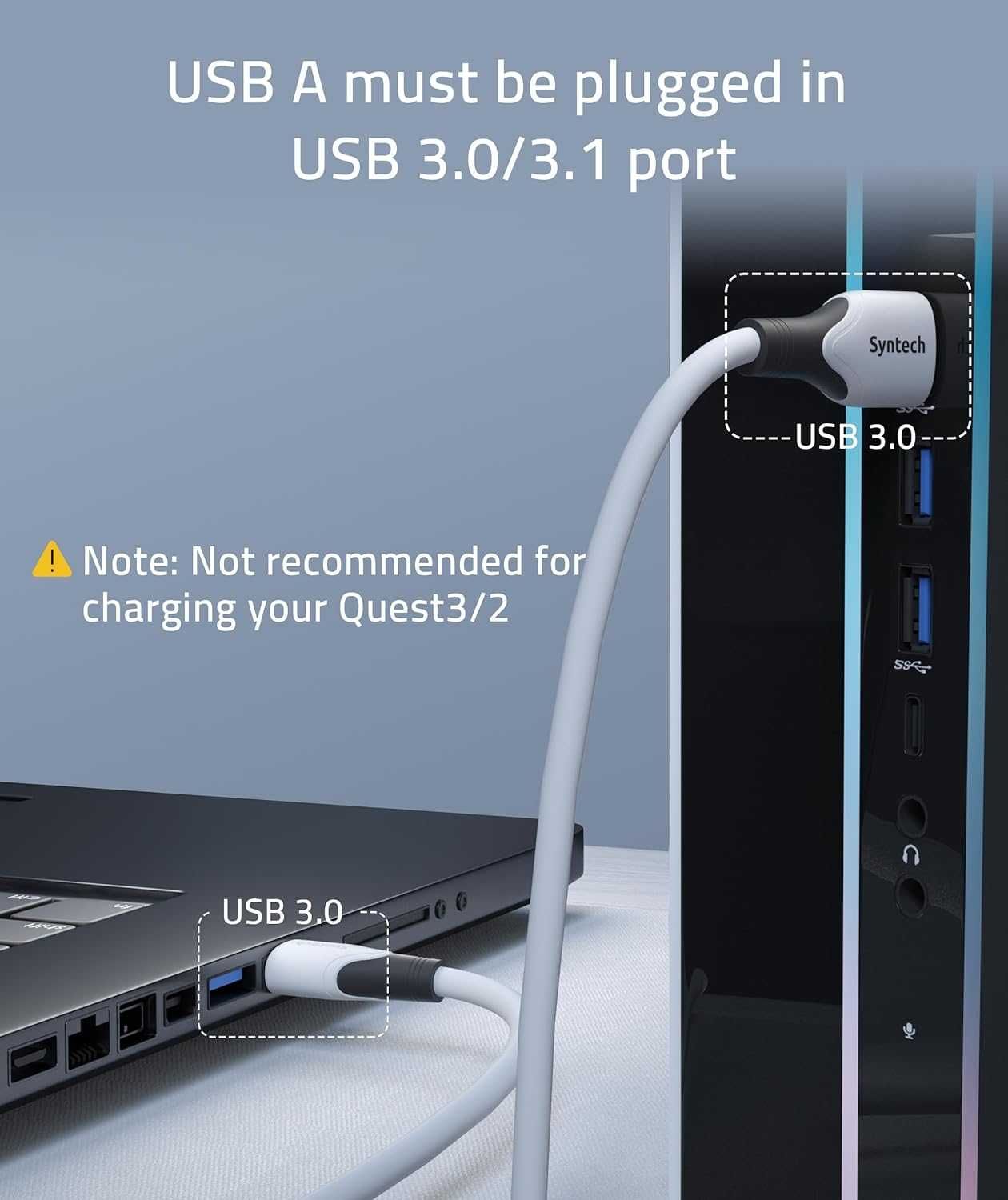 Cablu oculus de transfer USB 3.0, tip C 4,8 m meta quest