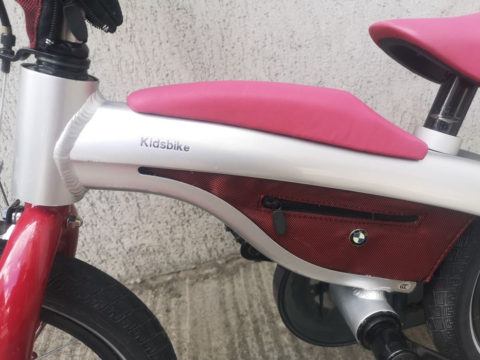 Bicicletă copii BMW Kidsbike 14 Zoll 2 in 1 rosu/gri+casca orig. BMW