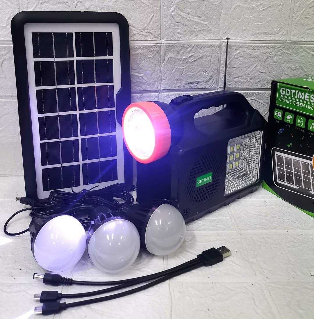 Фонарь-прожектор с солнечной панелью GD-102, с PowerBank 5000мАч + Blu