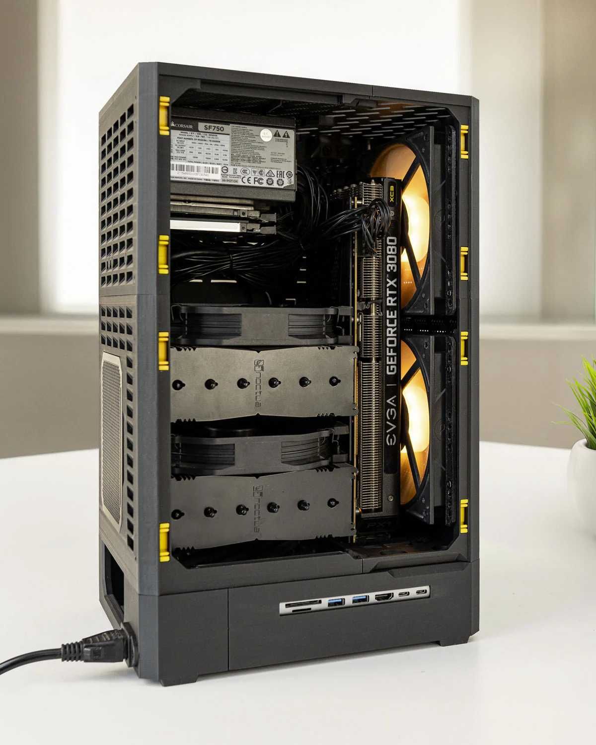 Carcasa ITX Gaming Printata 3D Rad 240mm GPU 3.75 slots 16.4 litrii