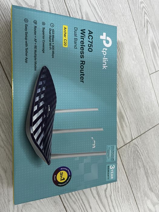 Рутер:TP-Link Archer C20 (AC750 Dual Band Wireless Router).