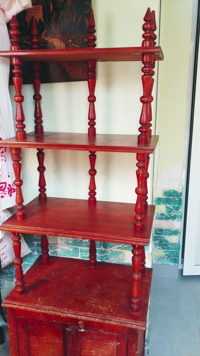 Этажерка деревянная старинная вся целая крепкая