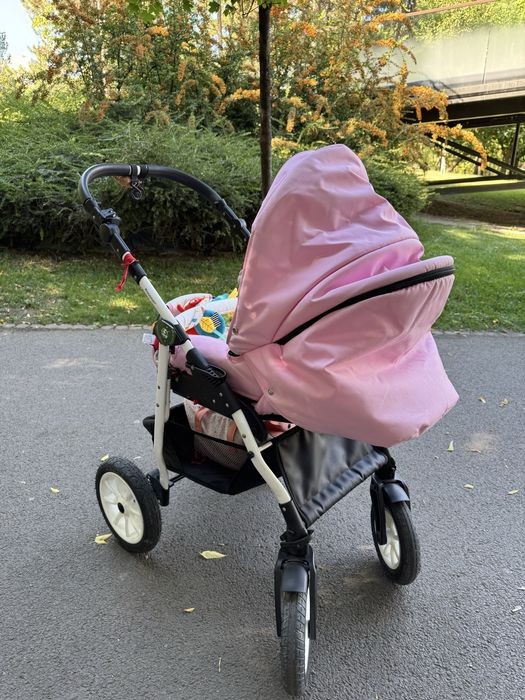 Caruț bebe Krausman 3 în 1 Jet Pink