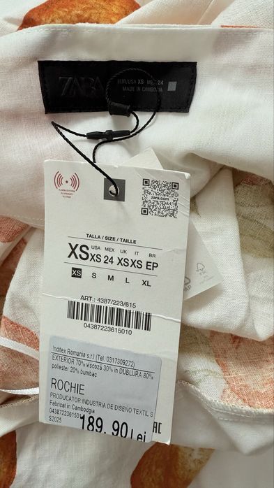 Rochie lunga imprimeu portocale Zara