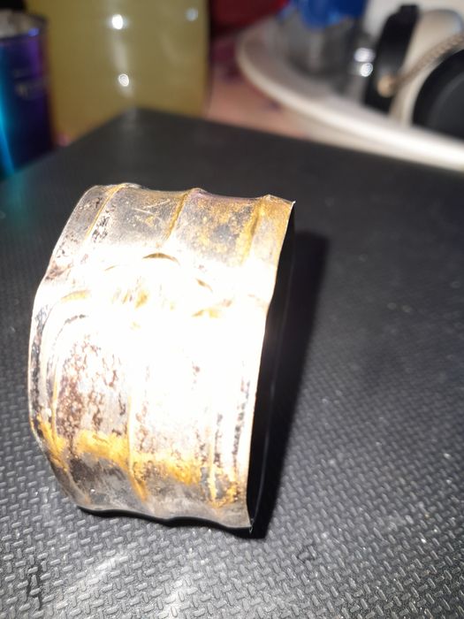 Obiect vechi din alamă placat cu argint