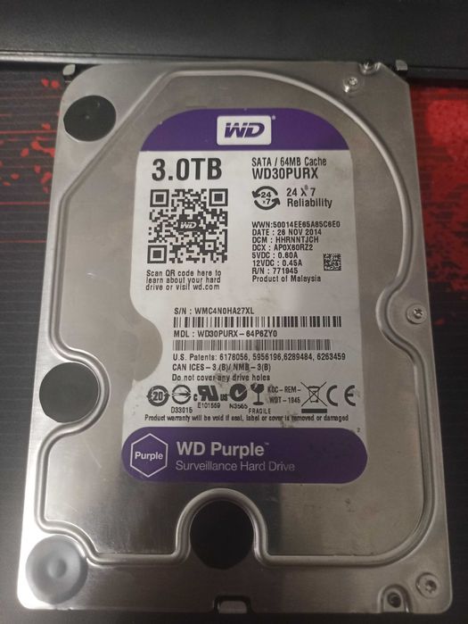 Продам hdd 3tb western digital purple