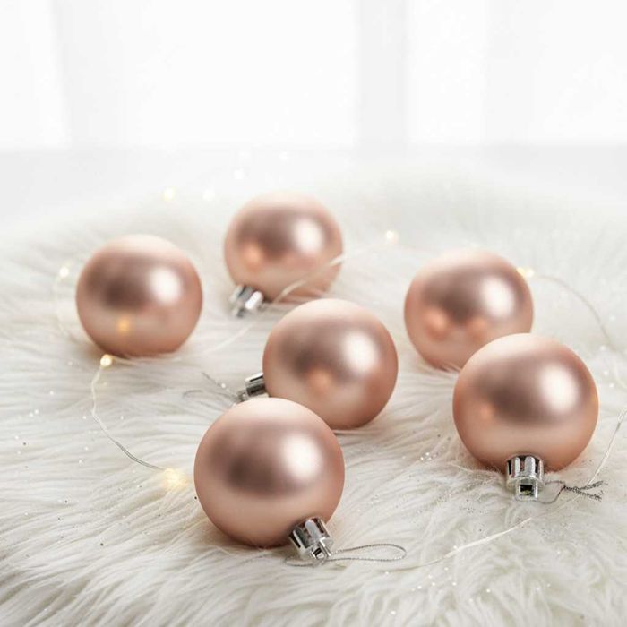 Комплект перлени коледни топки – 6 бр.+ подарък-6 бр.златисти топки.