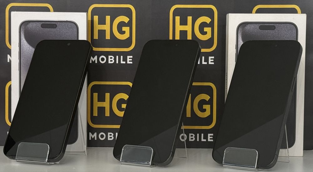 •HG Mobile• iPhone 15 Pro Max(Black Titanium)-256GB, Garantie 12 luni