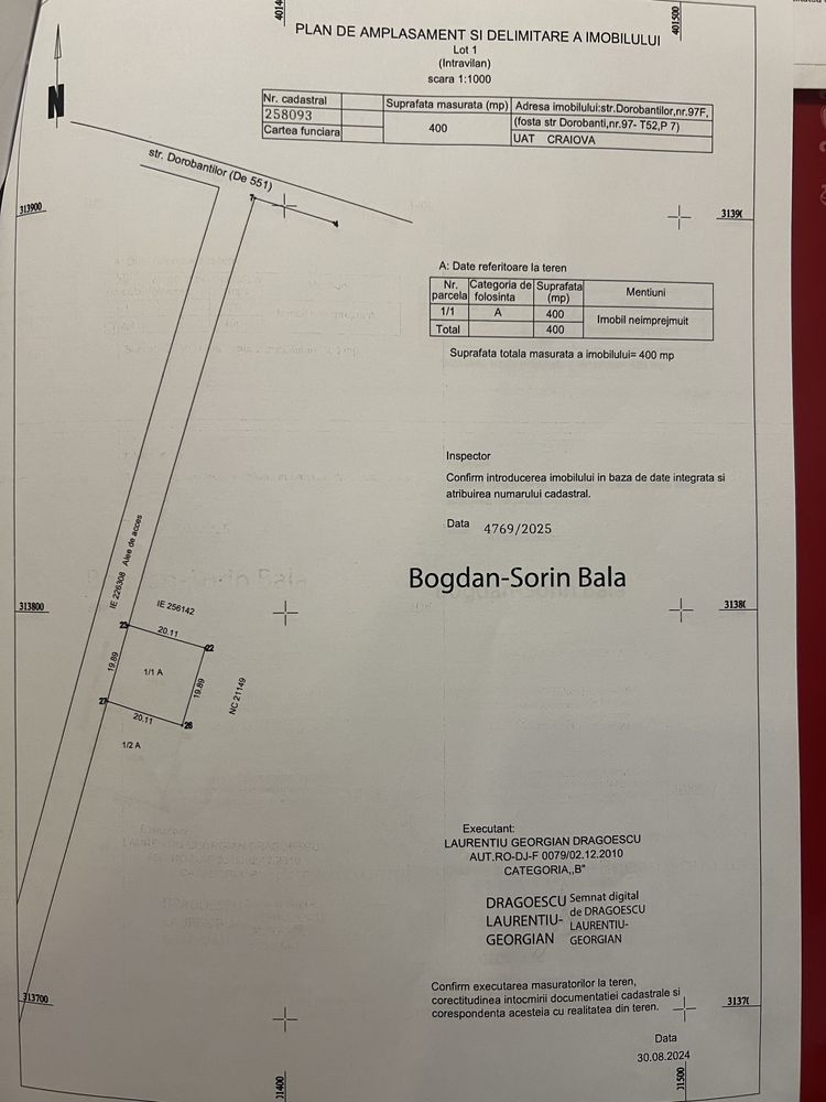 Vind teren intravilan Brestei, in spate la Citadella Rezidence