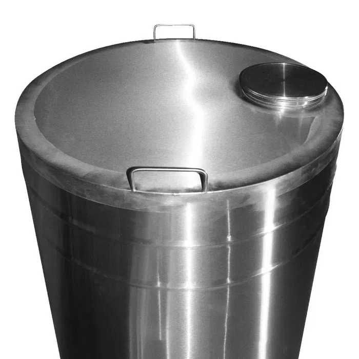 Butoi din INOX 250 L cu capac cu filet si garnitura, cadou robinet