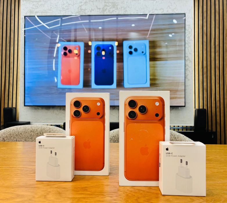 Нови iPhone 17 Pro 512GB Orange Подарък Кейс и 20w power Adapter