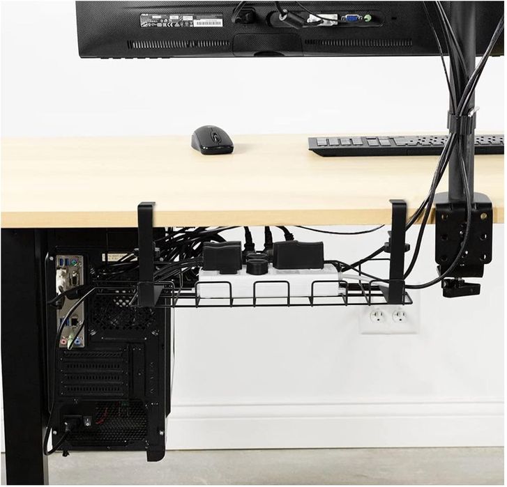 Поставка/Органайзер За Кабели под Бюро, 40 см, Комплект от 2 Броя