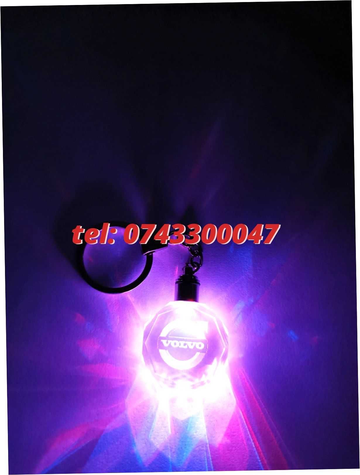 Promotie Breloc Din Sticla Led 6 Culori Volvo