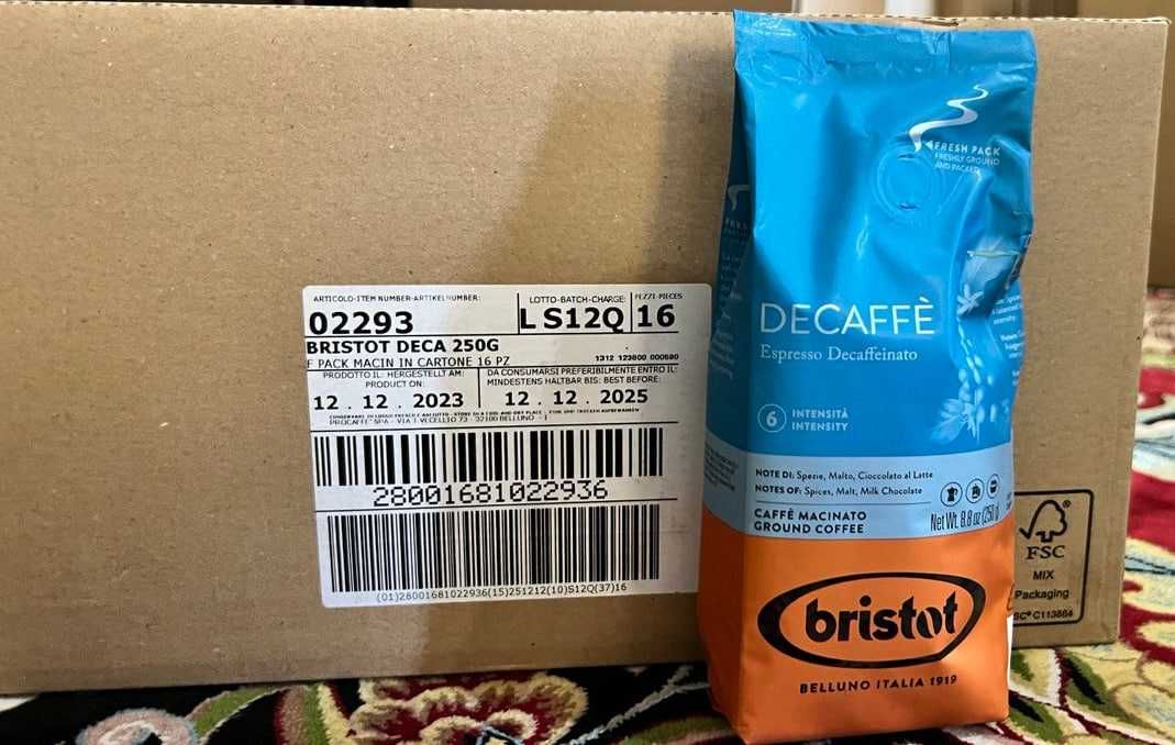 DECAFFEINATO кофе без кофеина из Италии