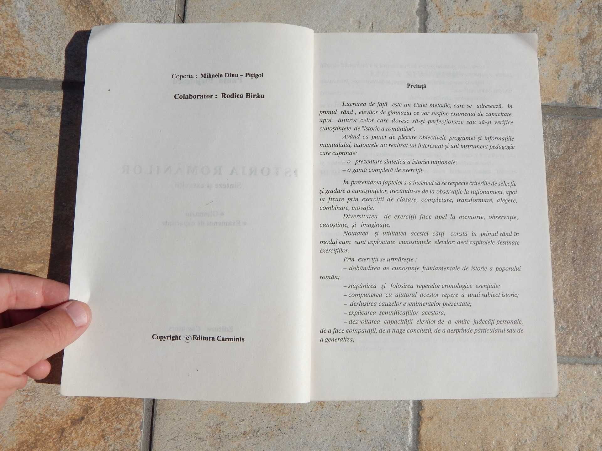 Istoria romanilor sinteze si teste gimnaziu capacitate Pirjolescu 1997