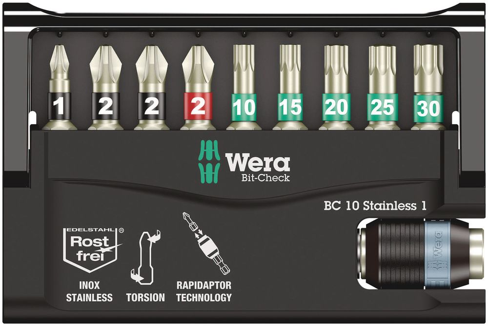 Set 10 biti Wera, bit-Check 10 Stainless 1