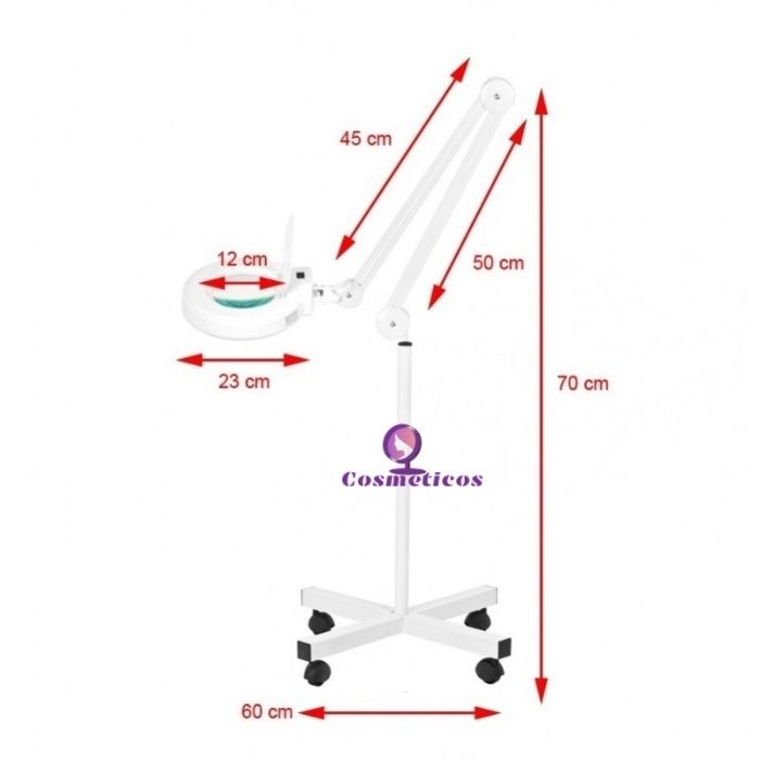 Lampa lupa cosmetica profesionala, Lumina rece pentru gene, Marire 5x