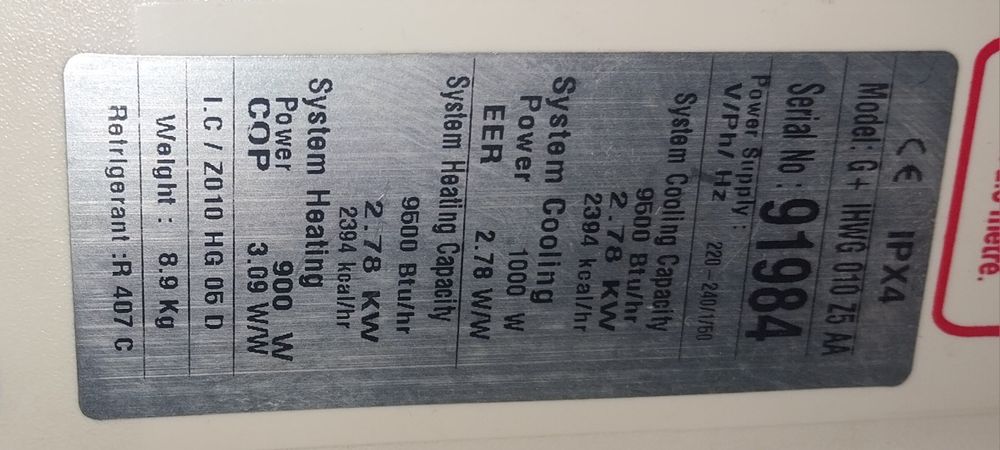 Vand aer conditionat Freewind 9000btu