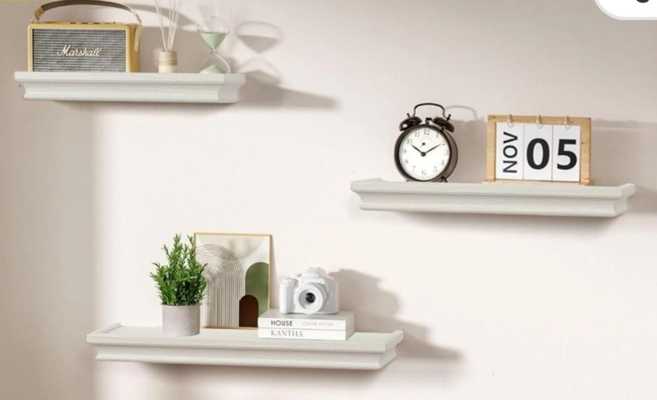 Set de 3 etajere - lemn alb