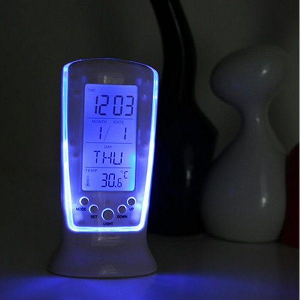 Дигитален настолен часовник термометър за стая бюро електронен LED
