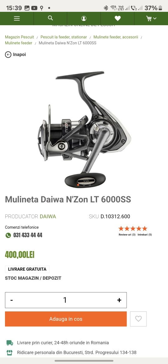 Vand Combo Daiwa N'zon xl 3,60 150gr, Daiwa n'zon lt 6000ss