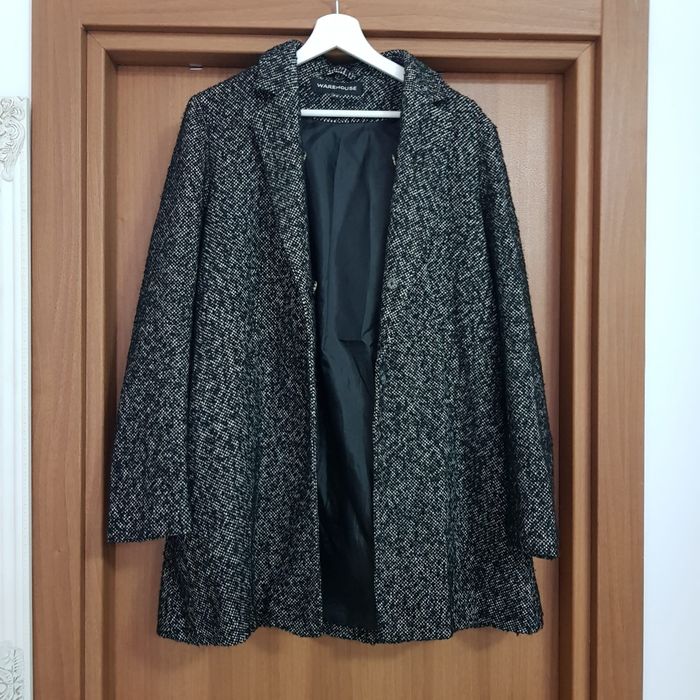 Palton dama cu guler de blana detasabil