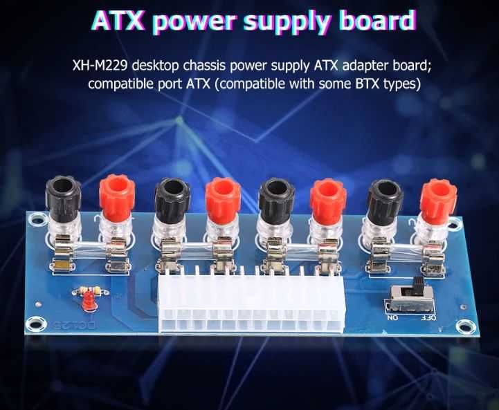 Adaptor conversie sursa laborator PC ATX 24 pini Lichidare stoc
