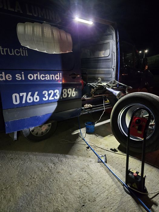 Servicii vulcanizare mobila Lumina pentru dube , camioane , utilaje