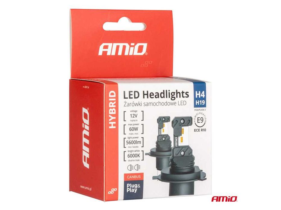 LED крушки H4 / H19 AMIO HYBRID Лед крушка Canbus 60W, 6000K