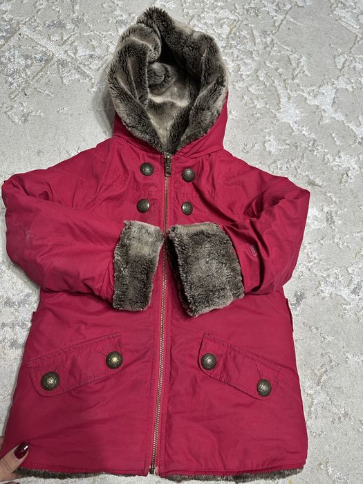 Теплая дубленка с натуральным мехом