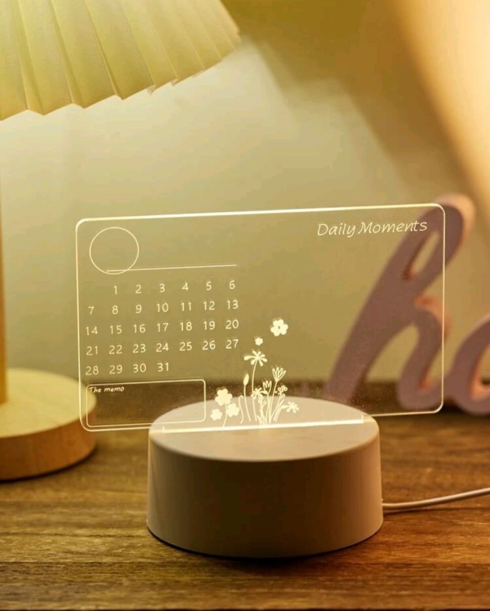 Calendar LED, cu scriere/stergere